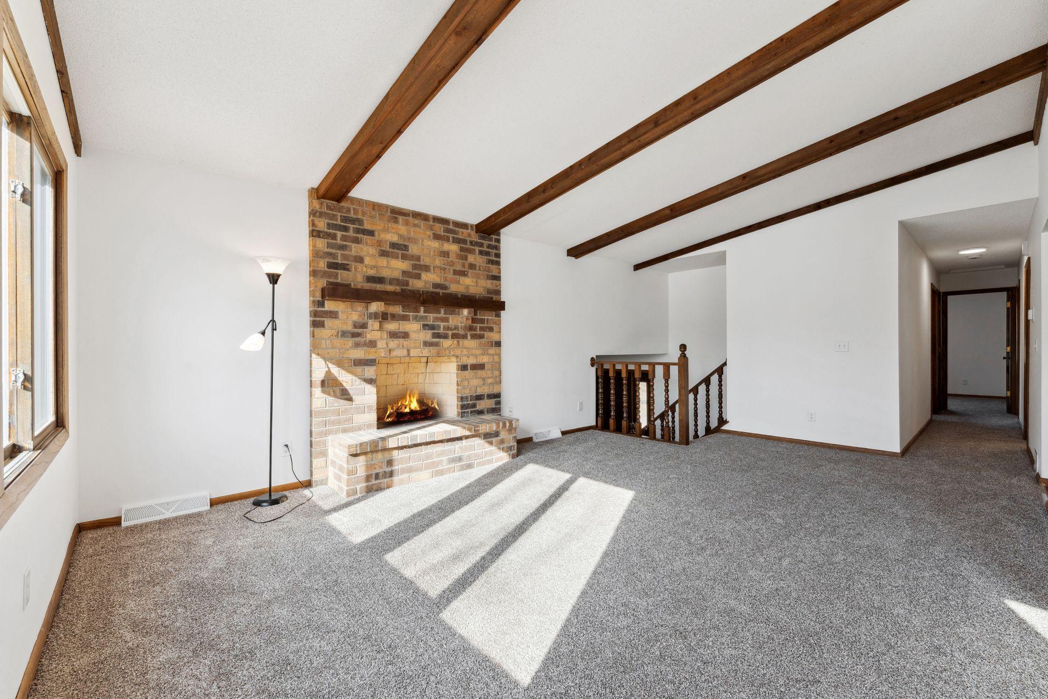 Fireplace not in use.