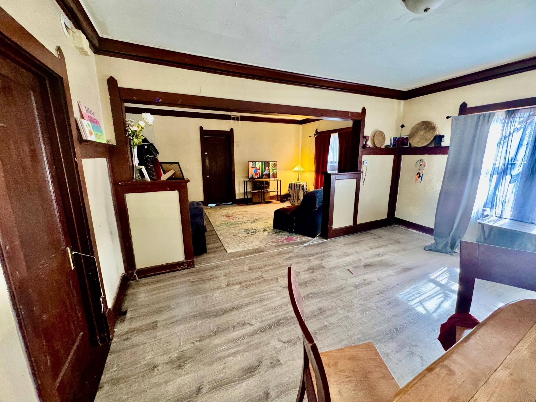 Main floor dining and living rooms.