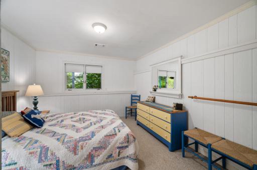 The larger of the two lower level bedrooms.
