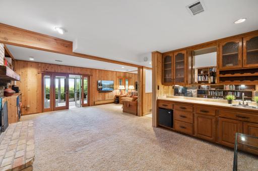 The handy wet bar with all its built-in storage.