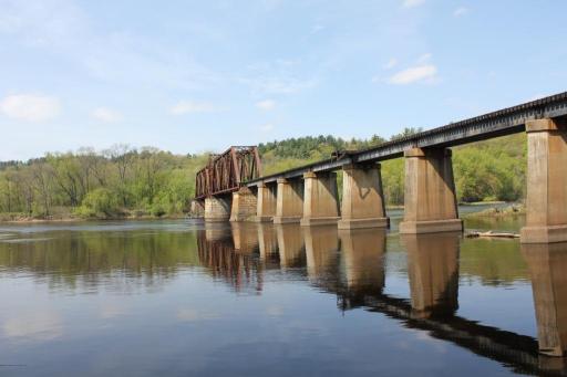The Cedar Bend swing bridge, originally built in 1887.
