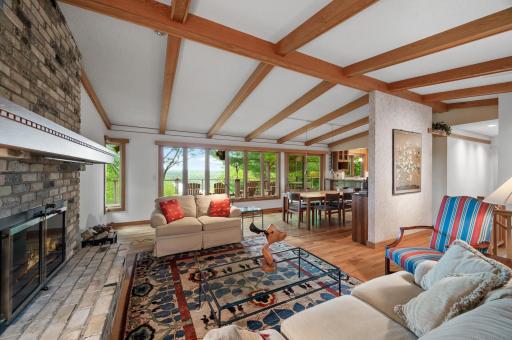 The open floor plan on the main level makes for a nice flow and brings outside views into all the spaces.