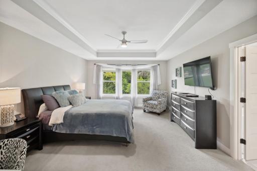 The primary suite is a luxurious retreat.