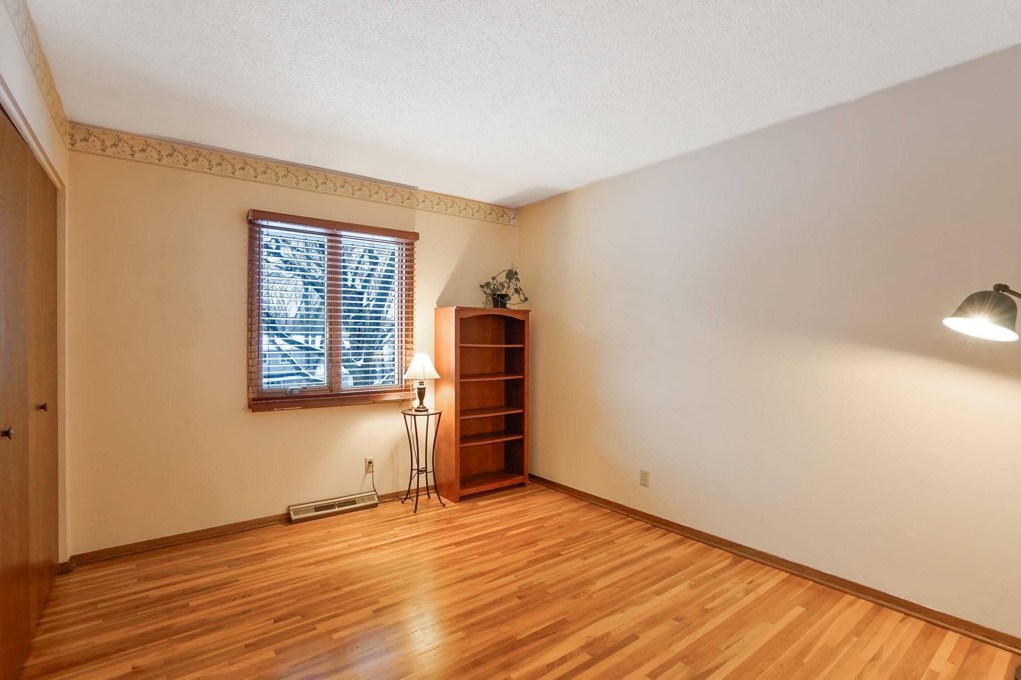 Two bedrooms with hardwood floors, this has new paint