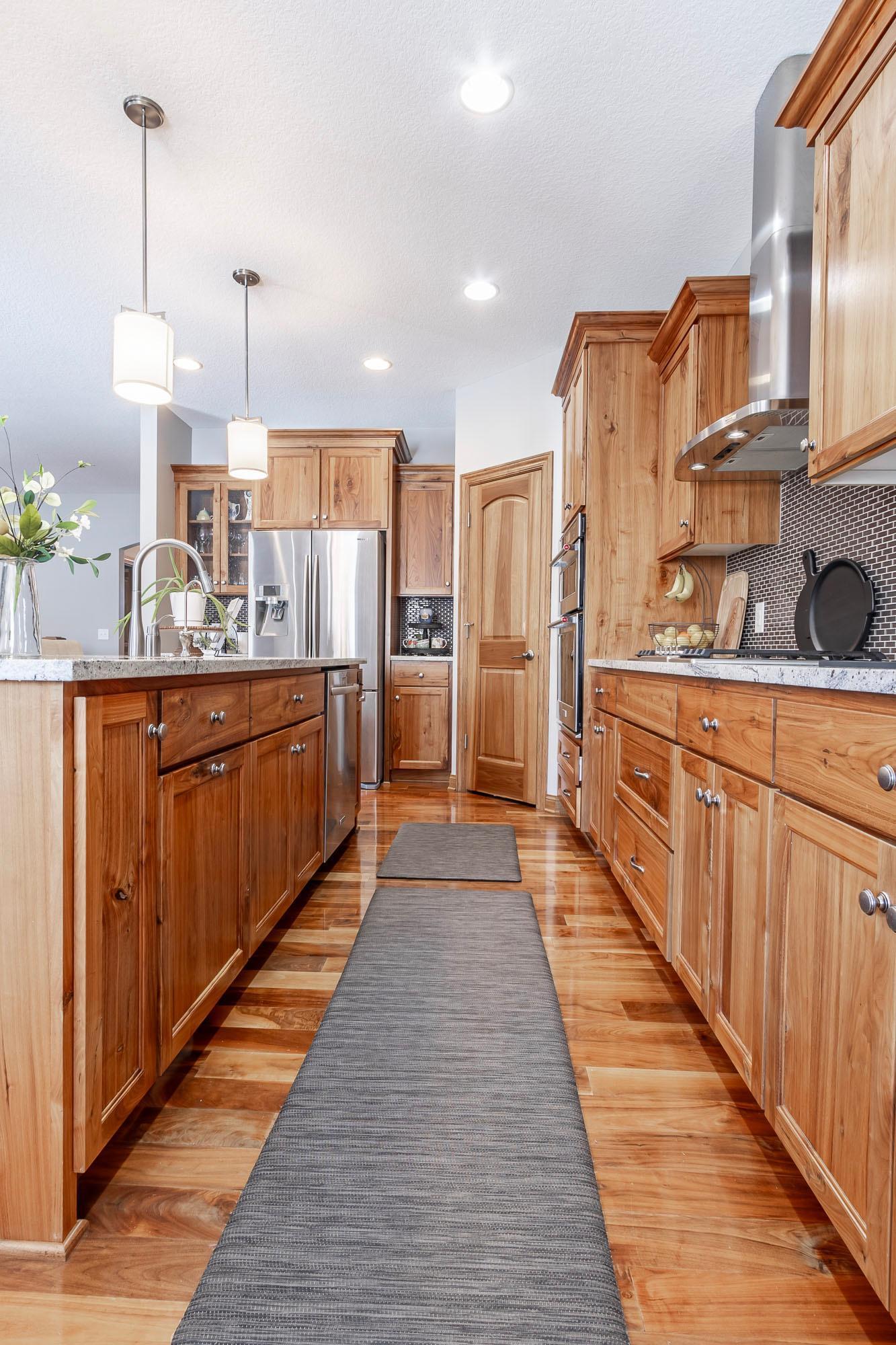 Gorgeous walnut cabinetry!