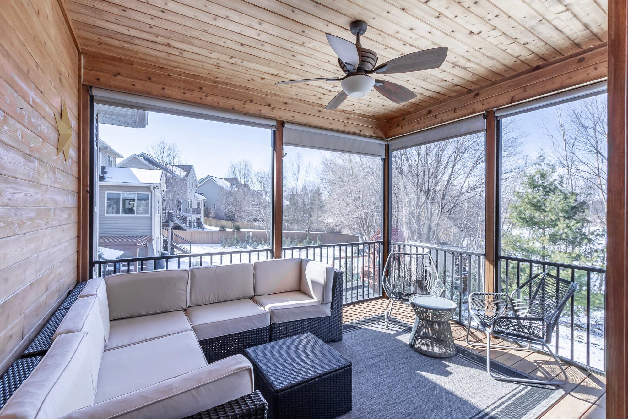 Screen porch w/newly refinished walls and floor!