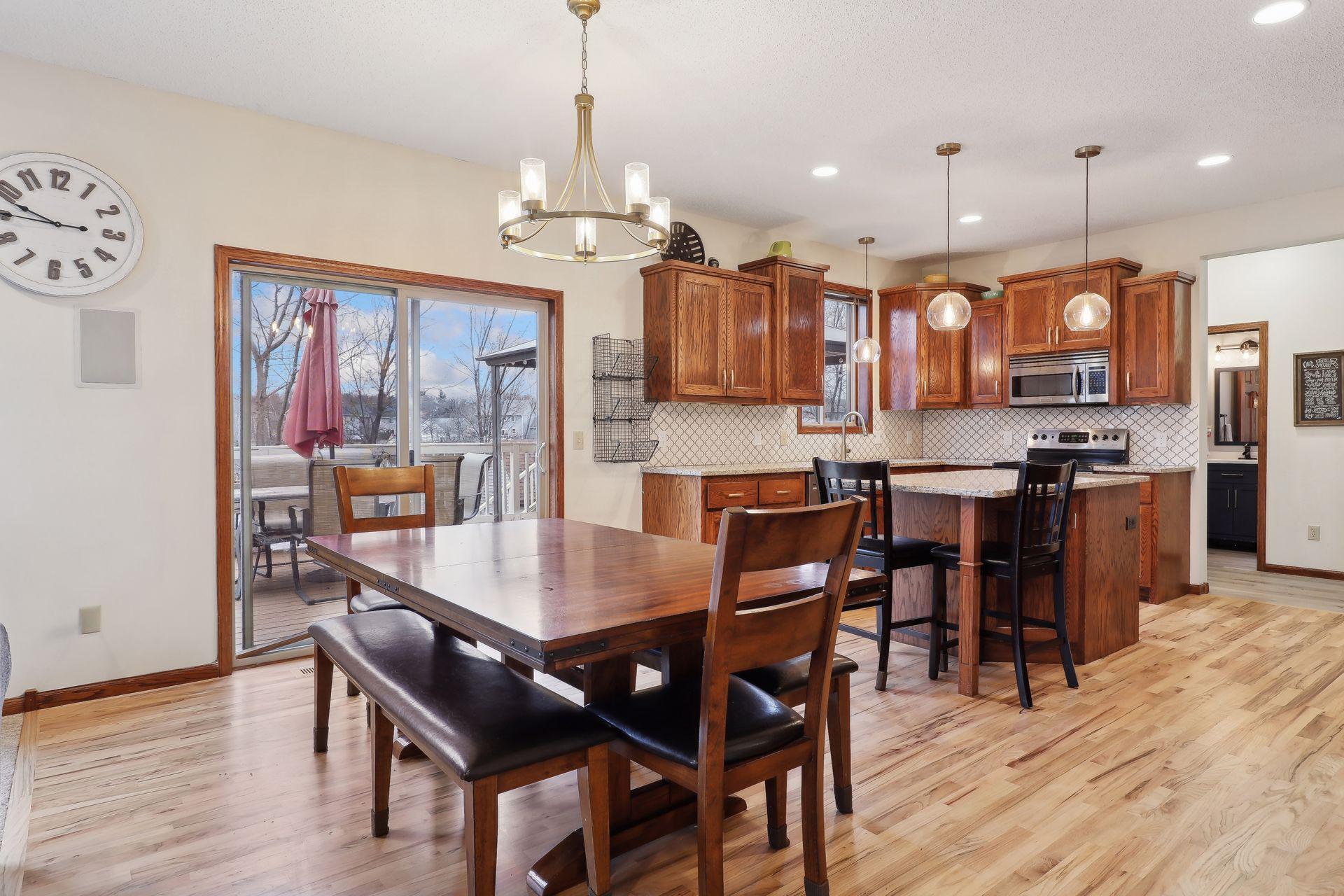 Plenty of room for dining at the table and center island