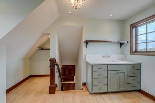 Handy sink in craft room.