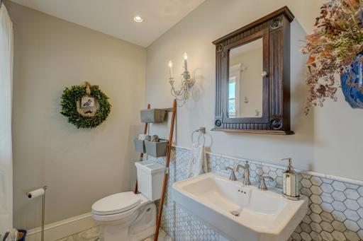 Bath off kitchen/mudroom.