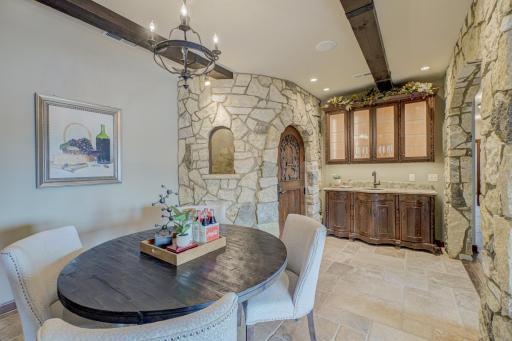 Tasting area off the wine cellar.