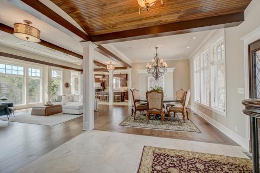 Barrel vault ceiling.