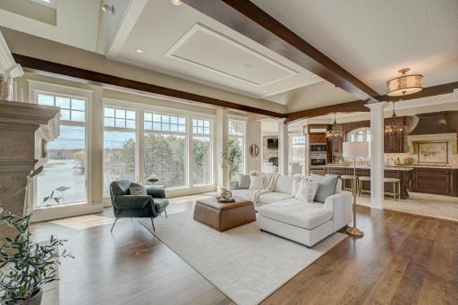 The enameled woodwork blended with natural wood finishes creates a warm feel.