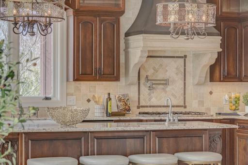 Dual sinks and pot filler for the chef.