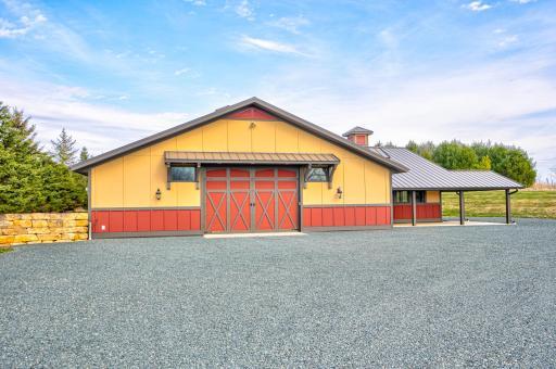 Ample parking outside the out building.
