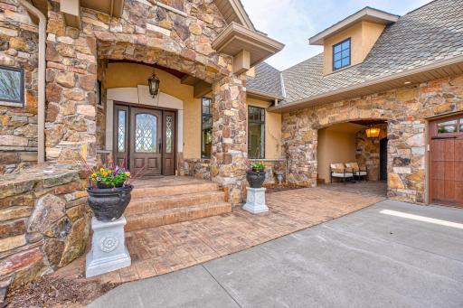 Natural stone adds to the curb appeal.