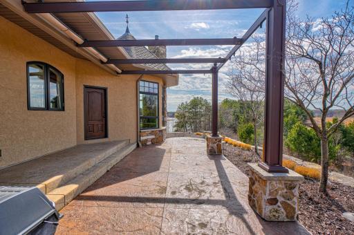 Stamped concrete patio.