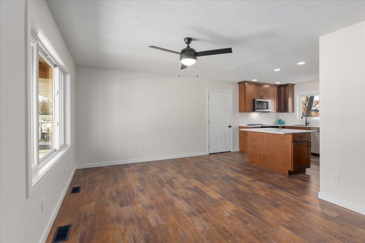 Open concept to kitchen island