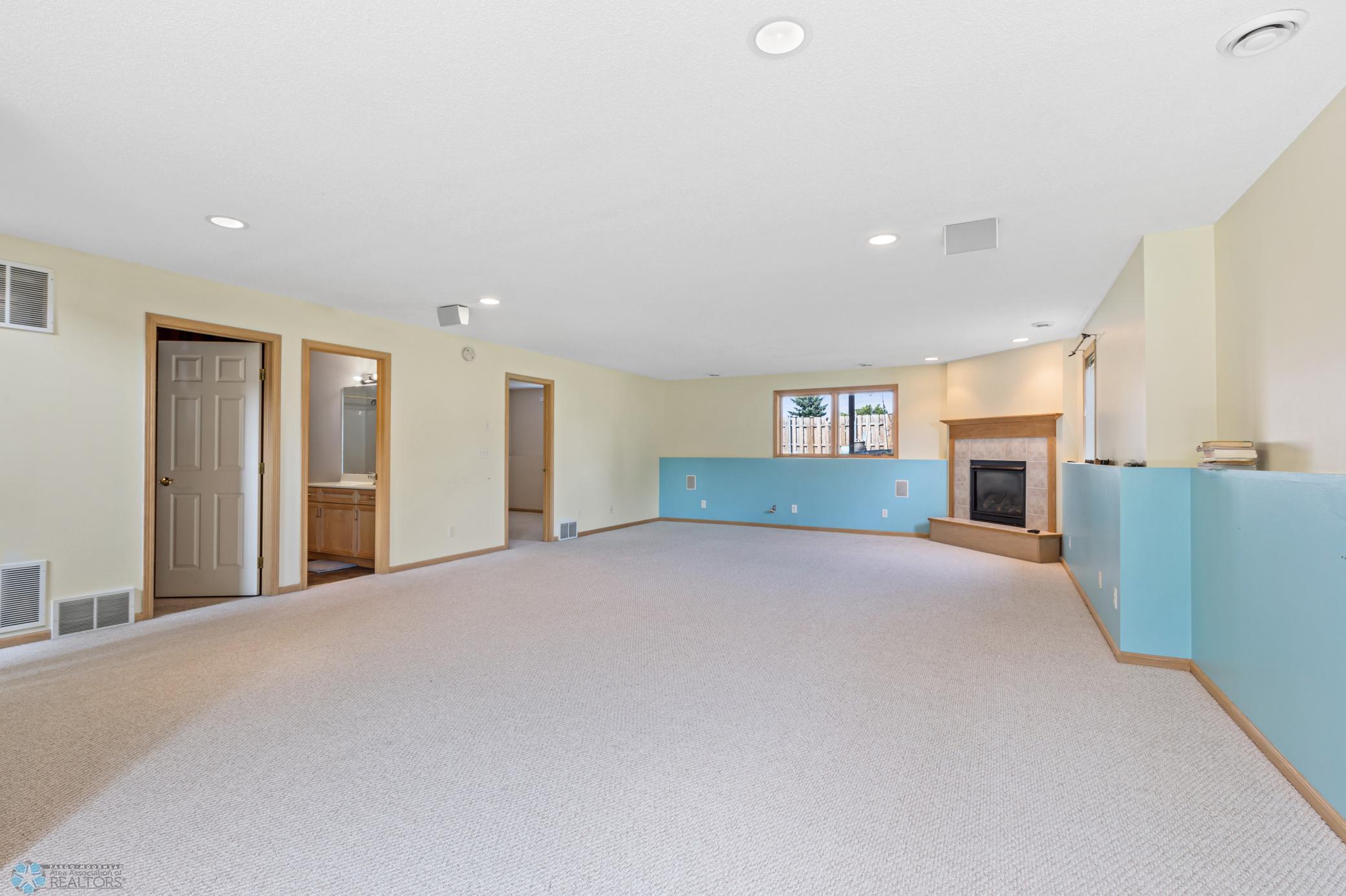 Gas fireplace in the basement