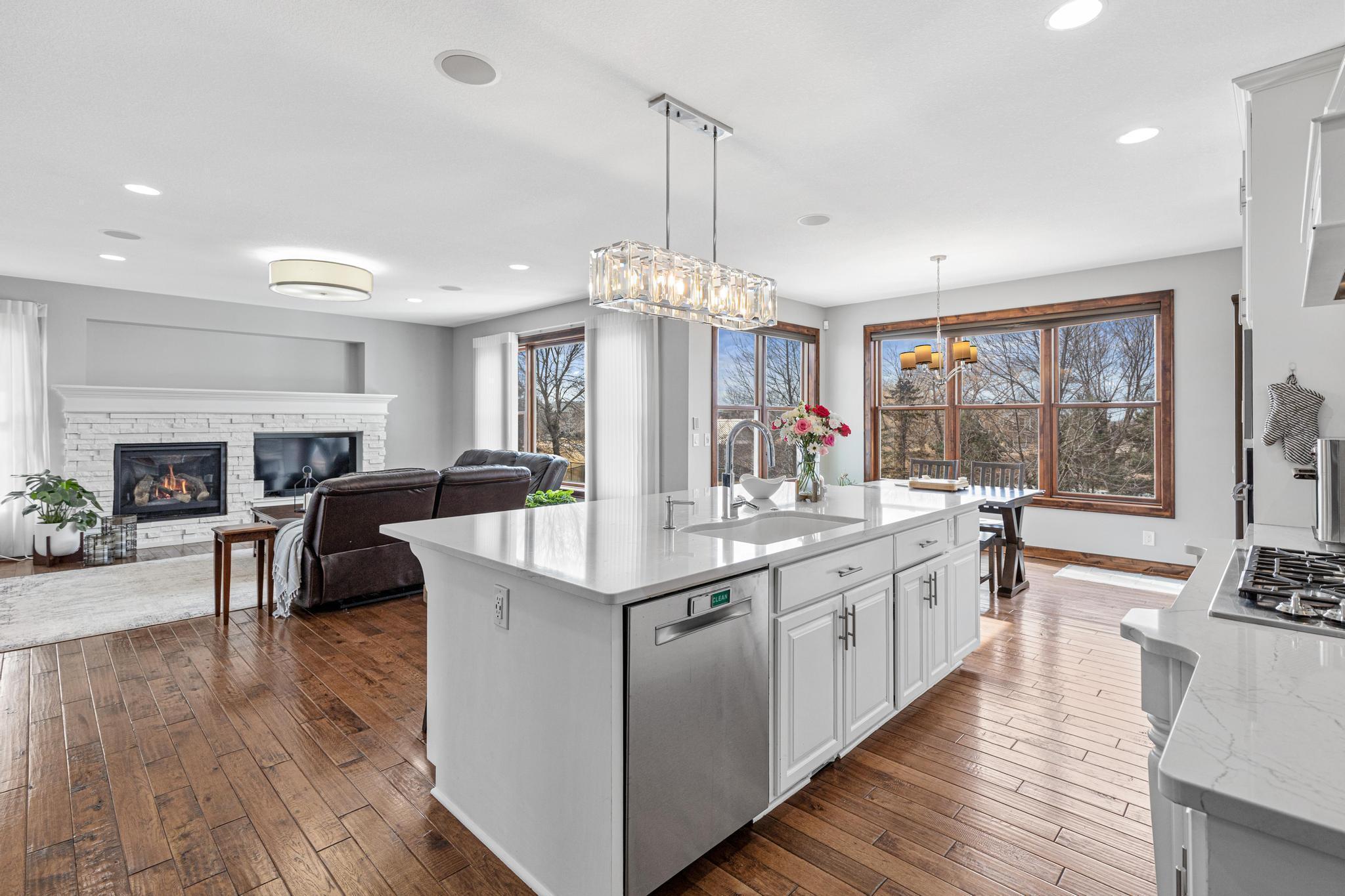 Bright space to gather with counter