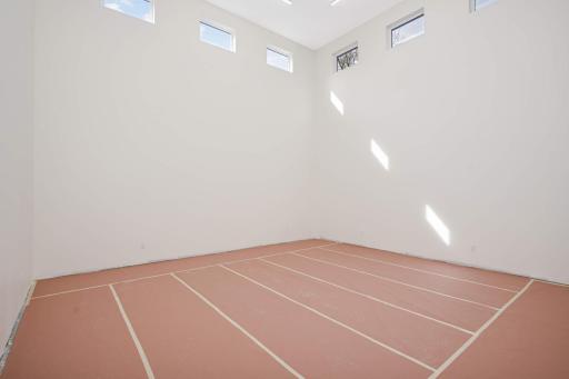 Buyer to select sport court flooring! Credit provided by builder.