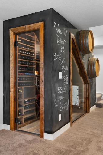 The wine cellar has ample space for storing your favorite beverages.