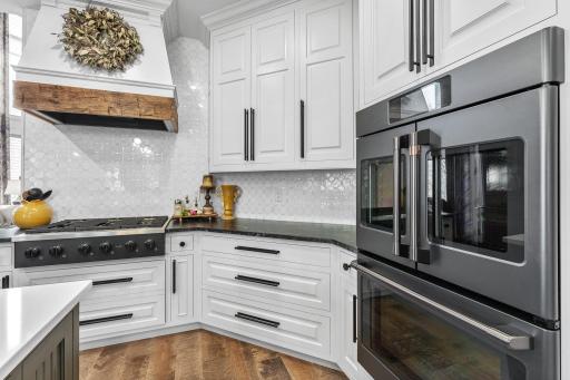 High end appliances and a touch of rustic flair.