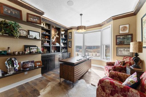 The main floor office is warm and comfortable.