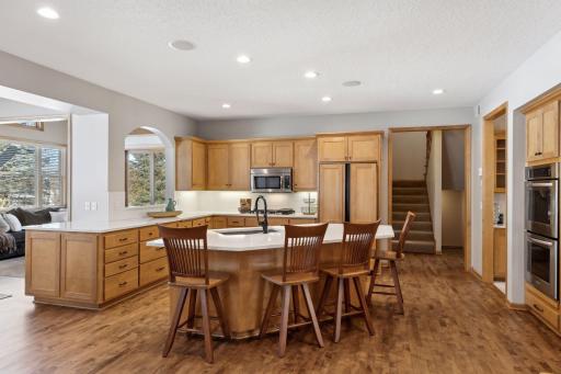 Large center island for gathering friends and family.