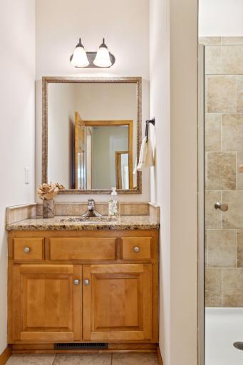 Main level 3/4 bath, handy when coming in off the lake or sport court.