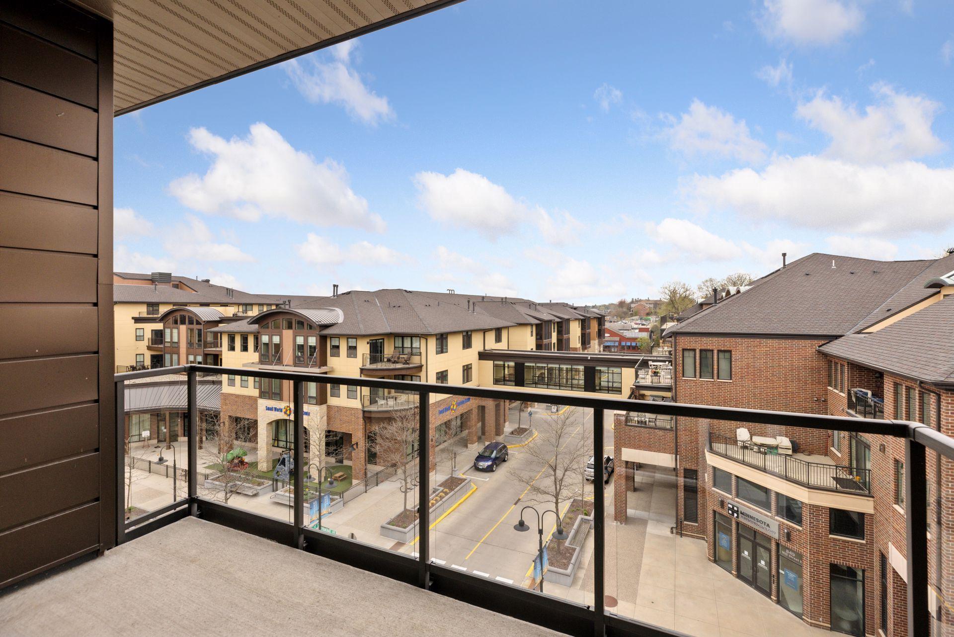 This smaller balcony is located off the primary bedroom