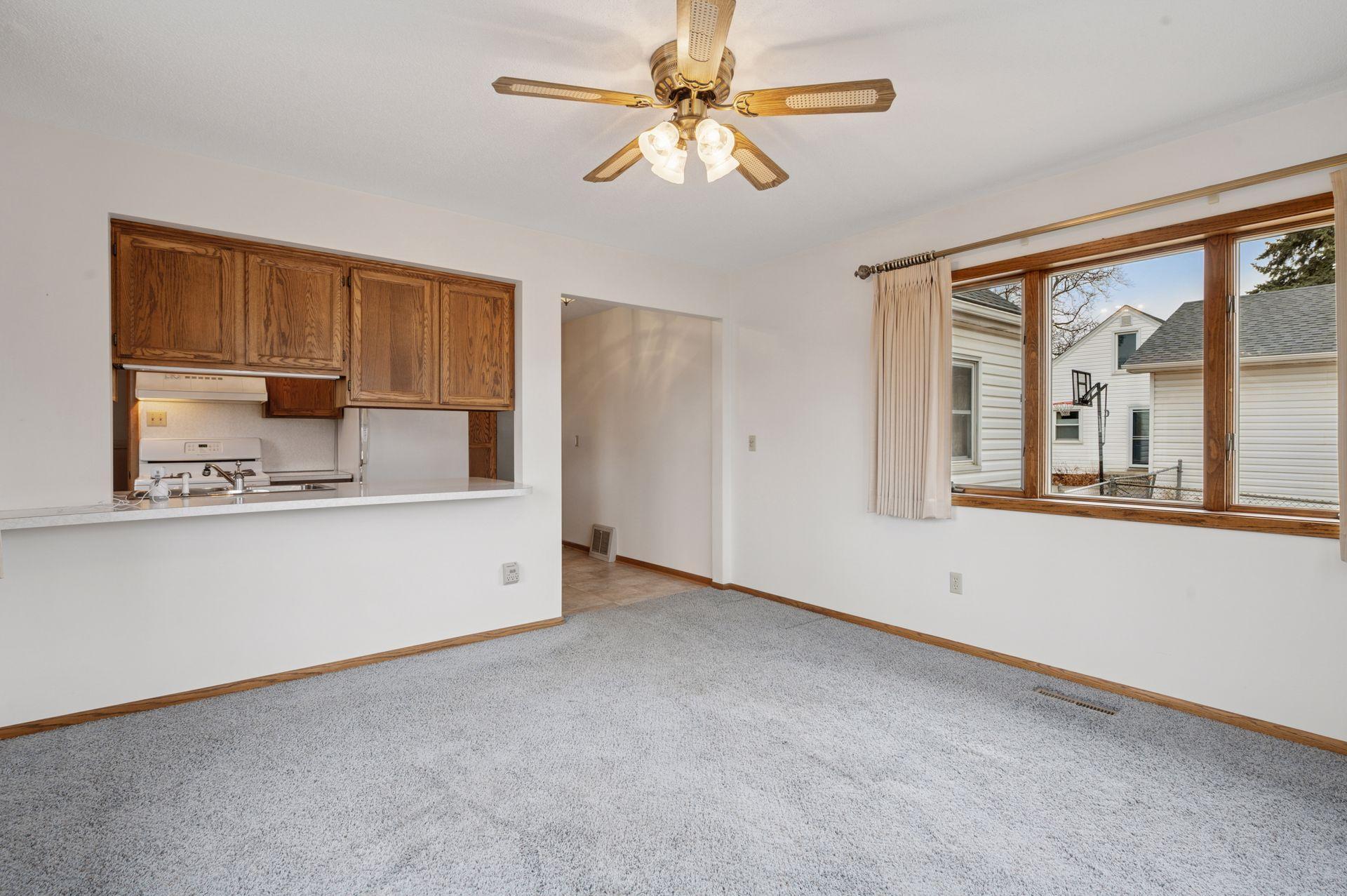 Ceiling fans throughout for comfort