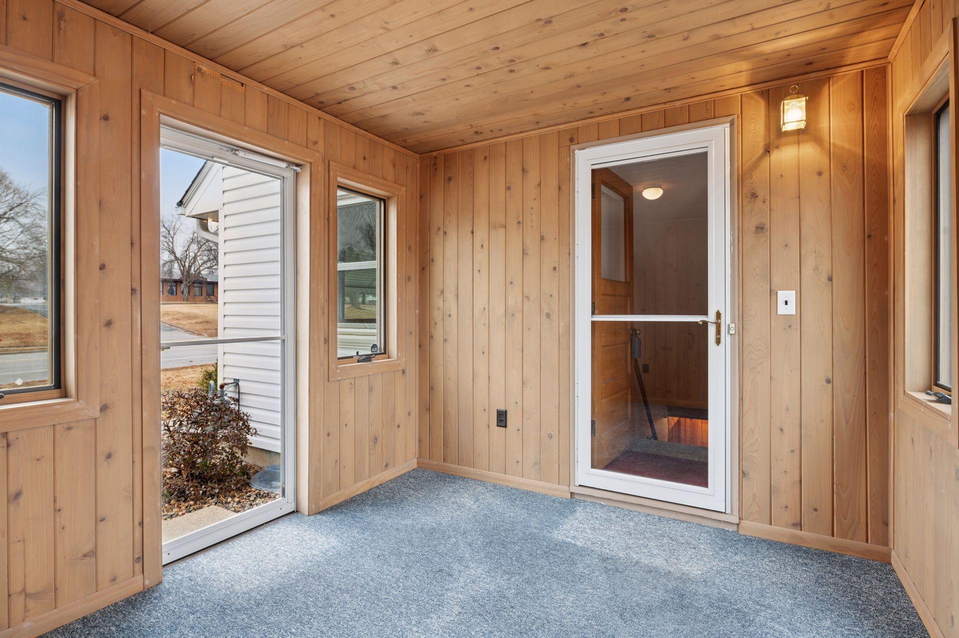 Bright breezeway from garage to home