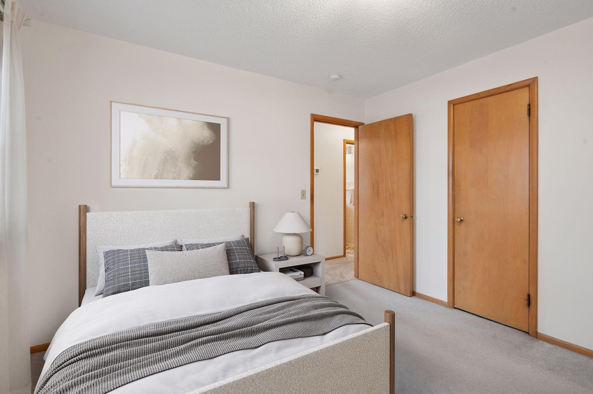 Virtually staged main floor bedroom