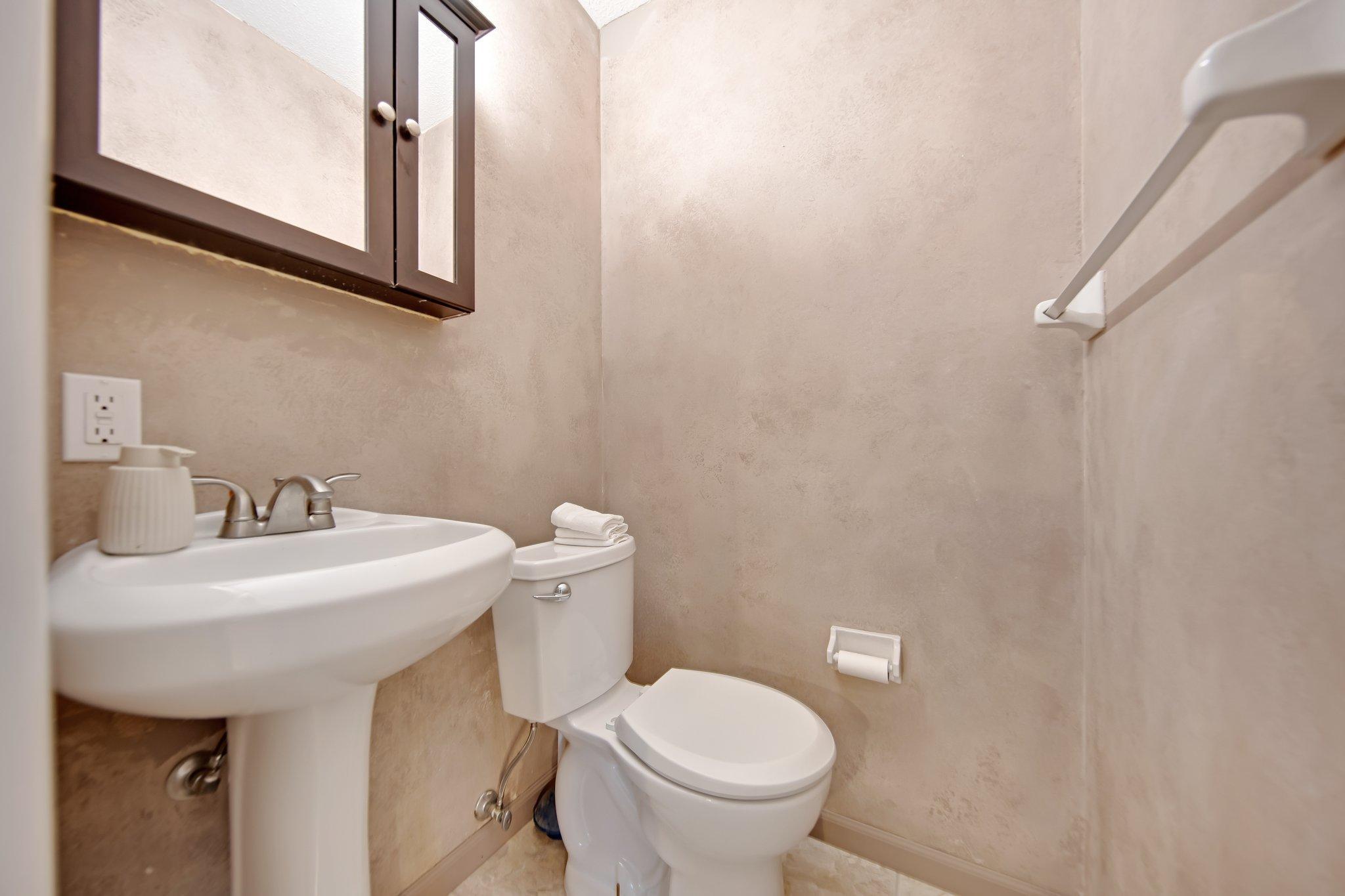 Upper level half bath