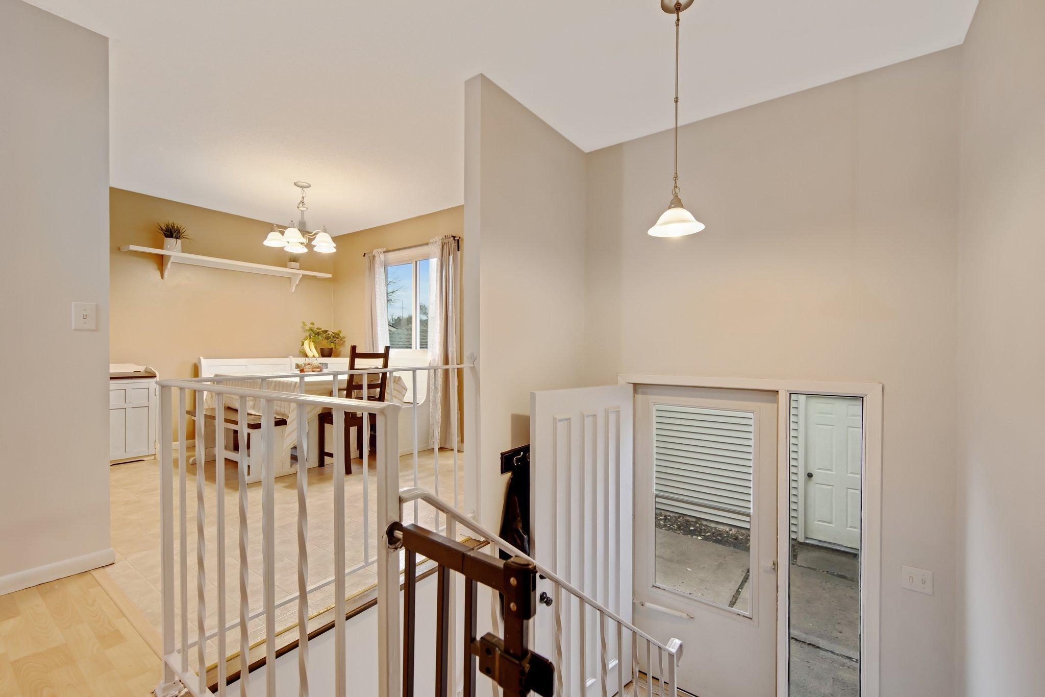 Upper level looking into dining area