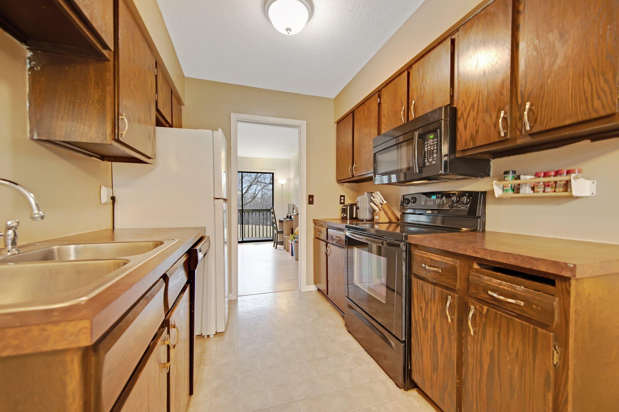 View from kitchen out to living room