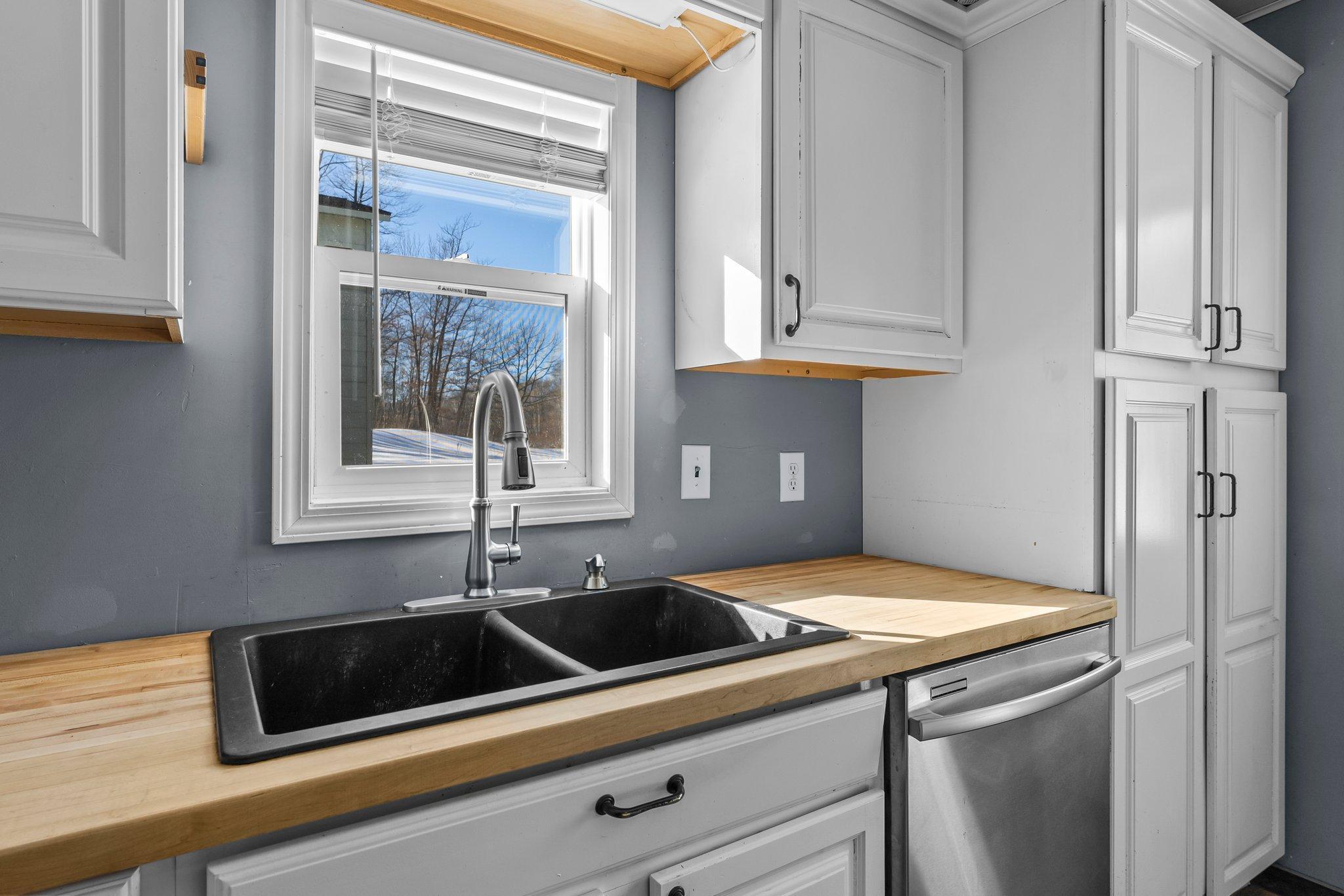 Kitchen window looking towards pole barn