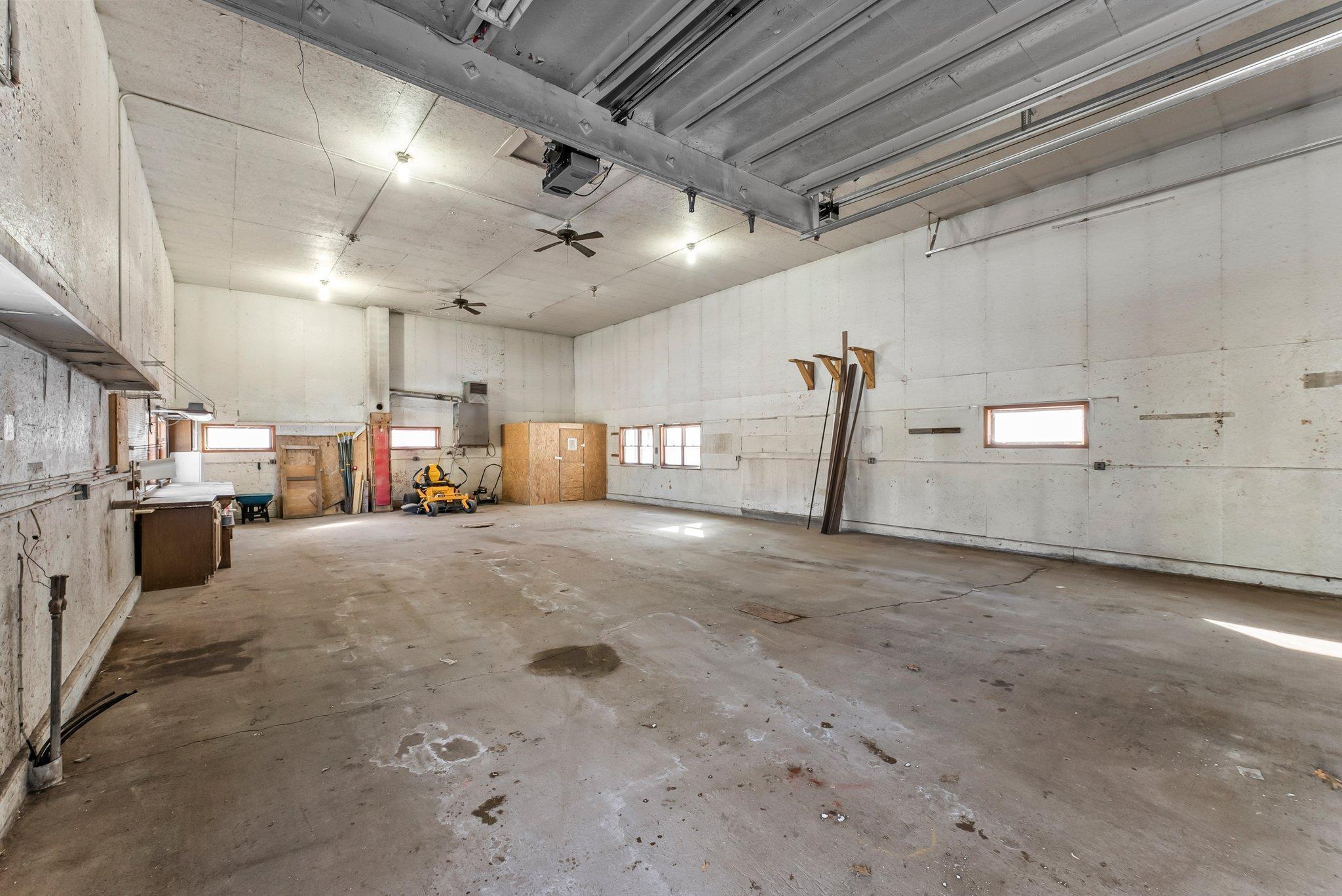 Looking towards the back of the pole barn