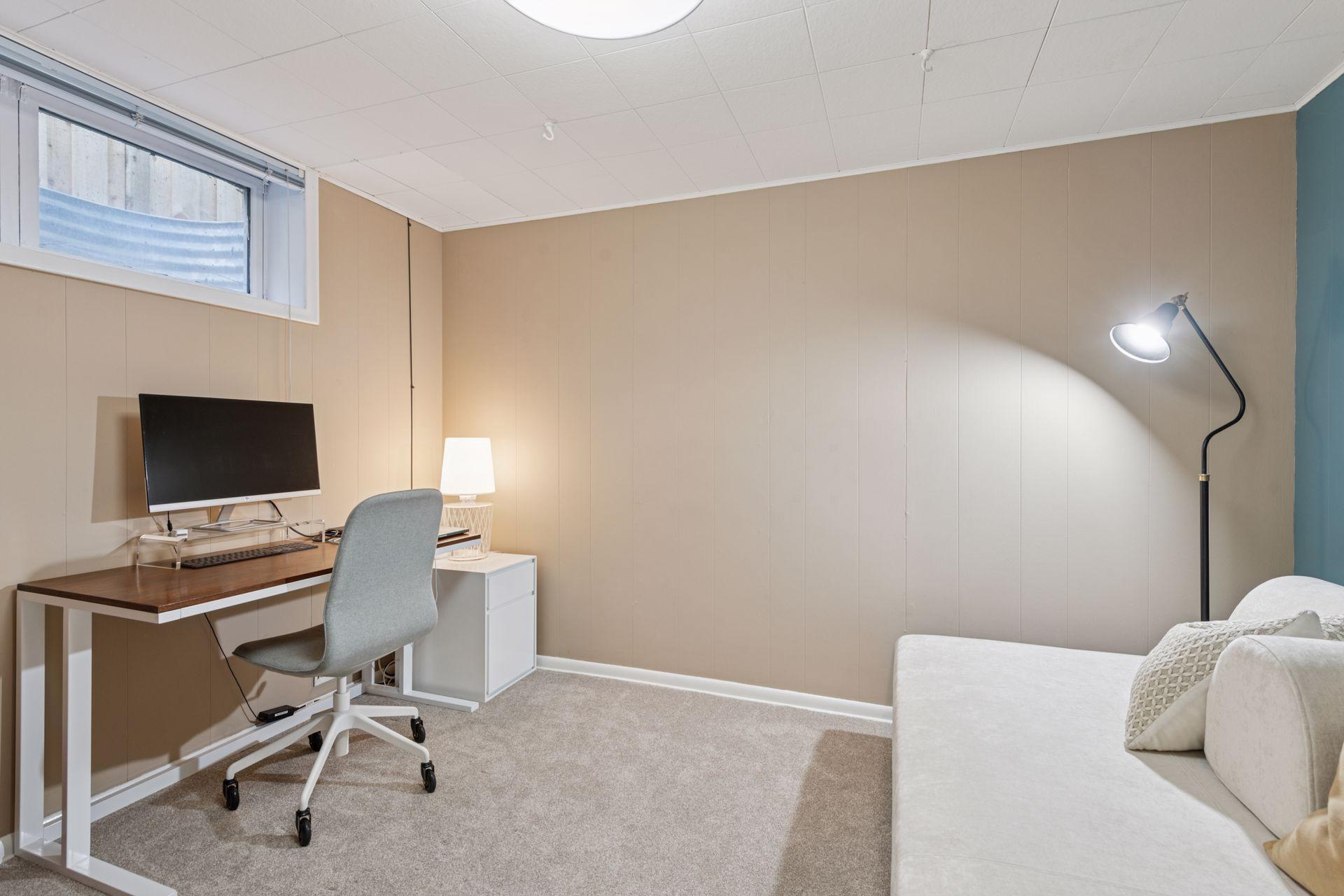 Office in lower level.