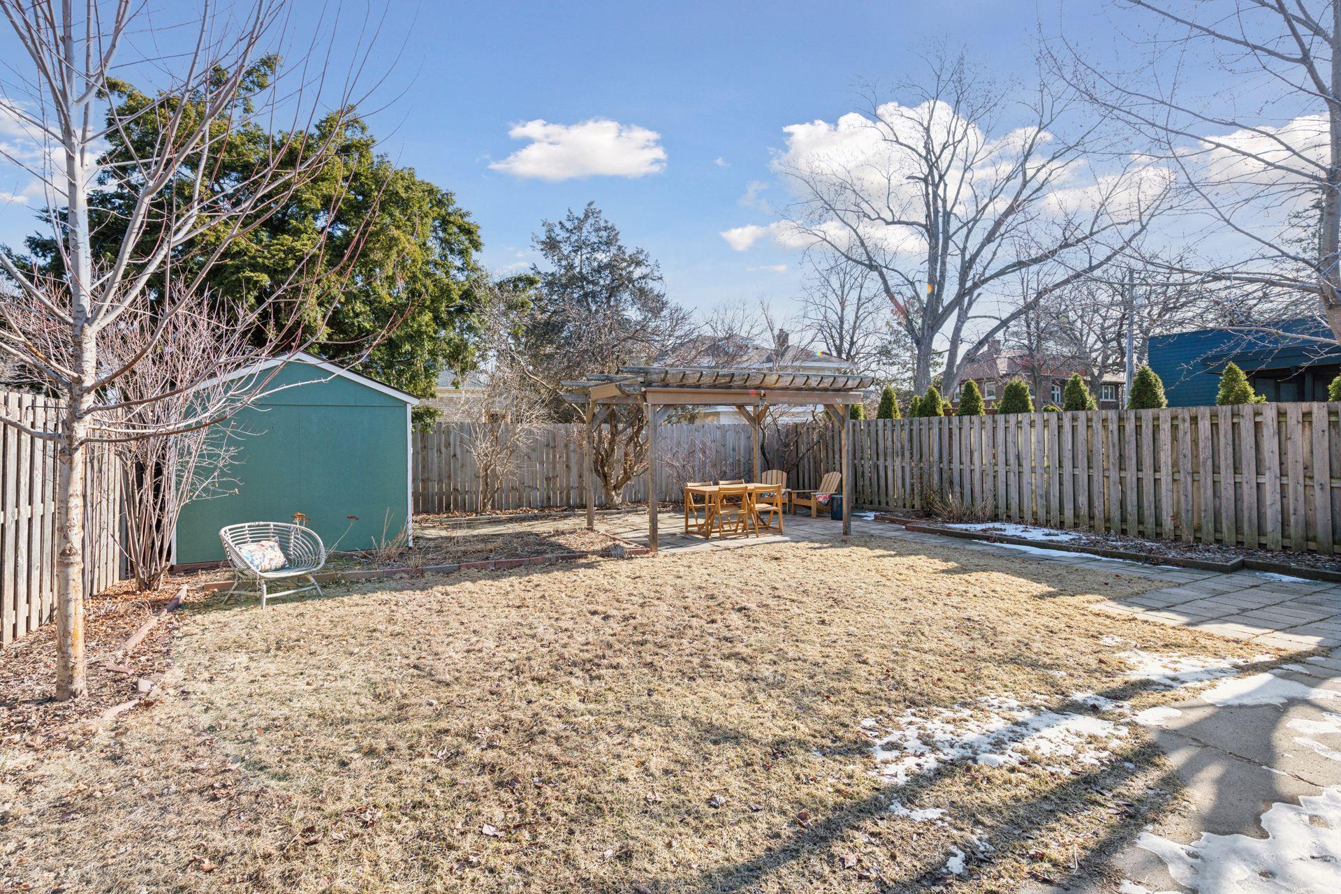 Private, fenced back yard.