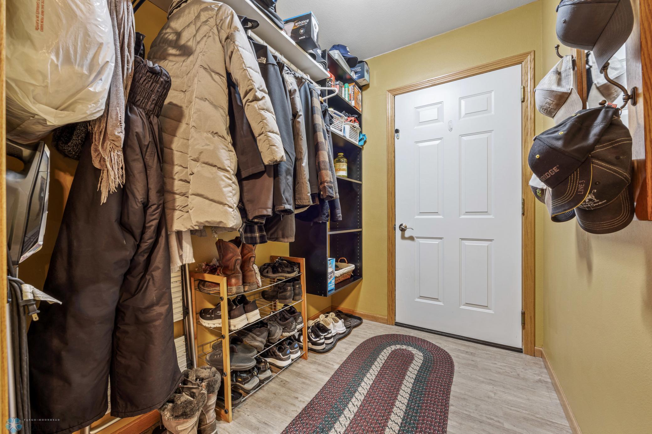 Mudroom and access to garage