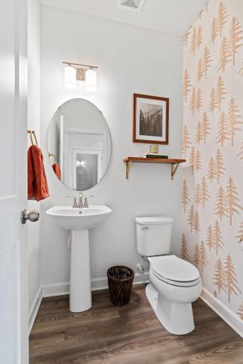 Main Floor Half Bath, wallpaper installed in 2024.