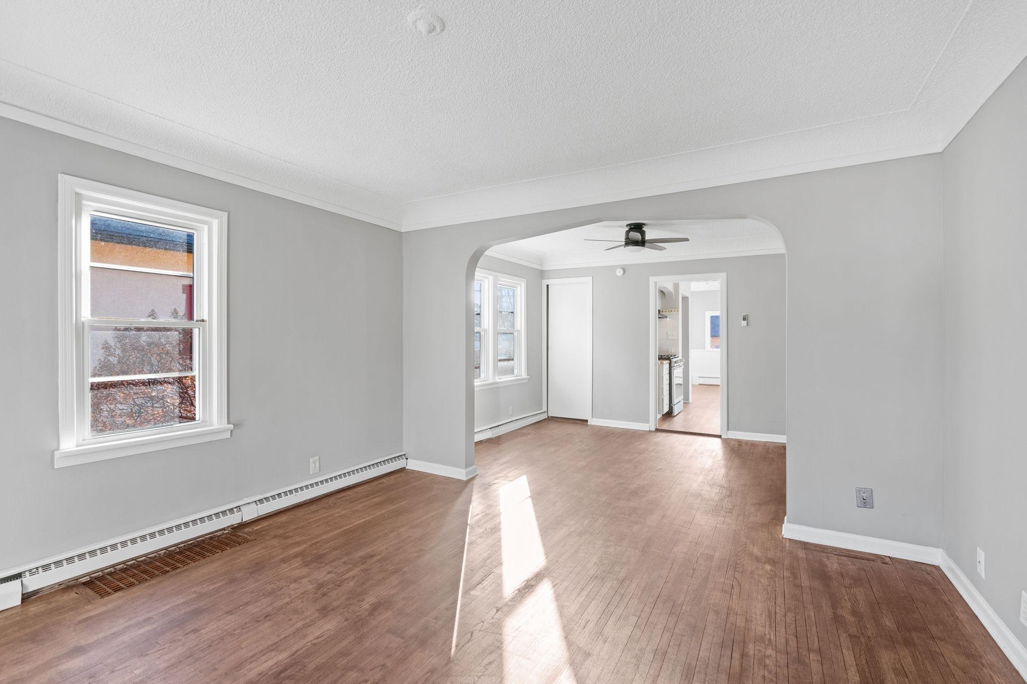 Living room looking into formal dining