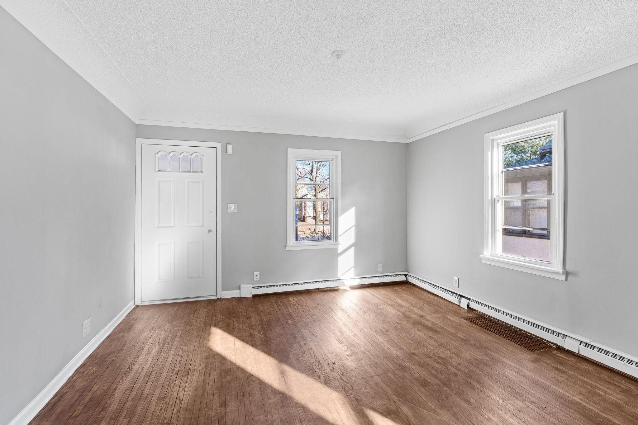 Living room looking onto entrance
