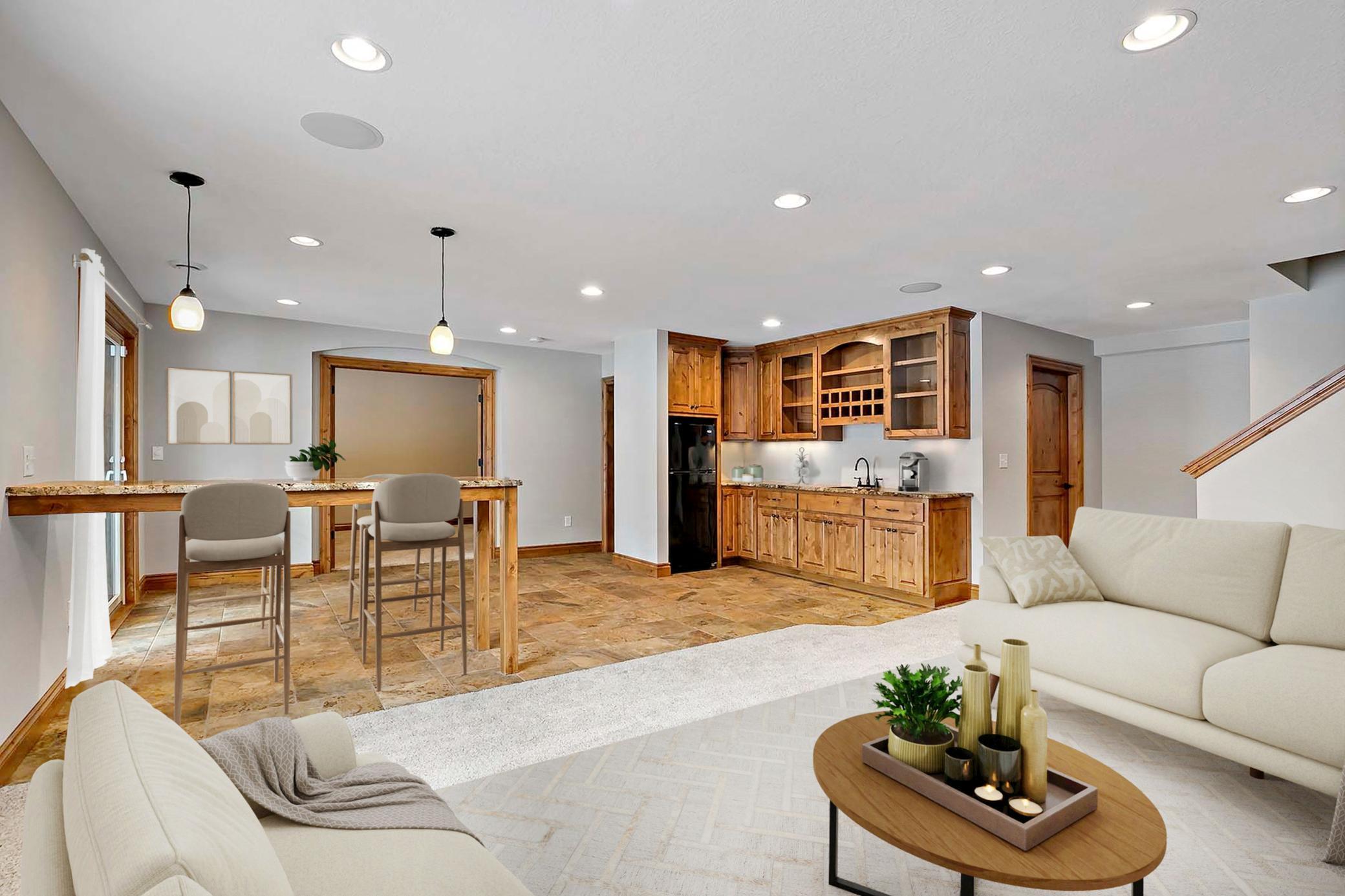 Virtually Staged Entertainment area