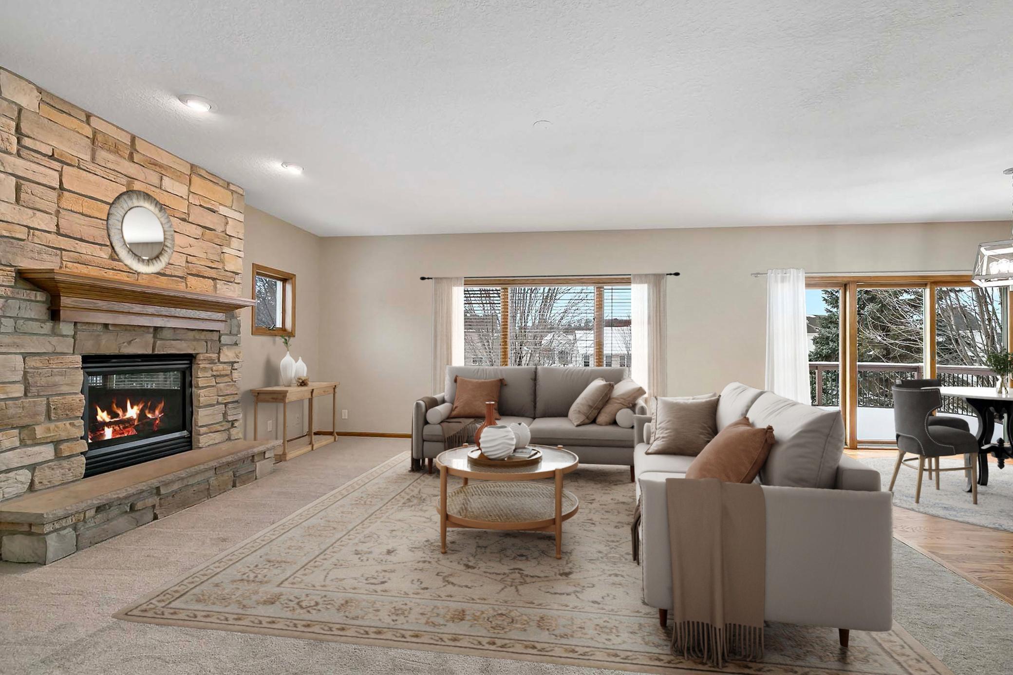 Virtually Staged Living Room