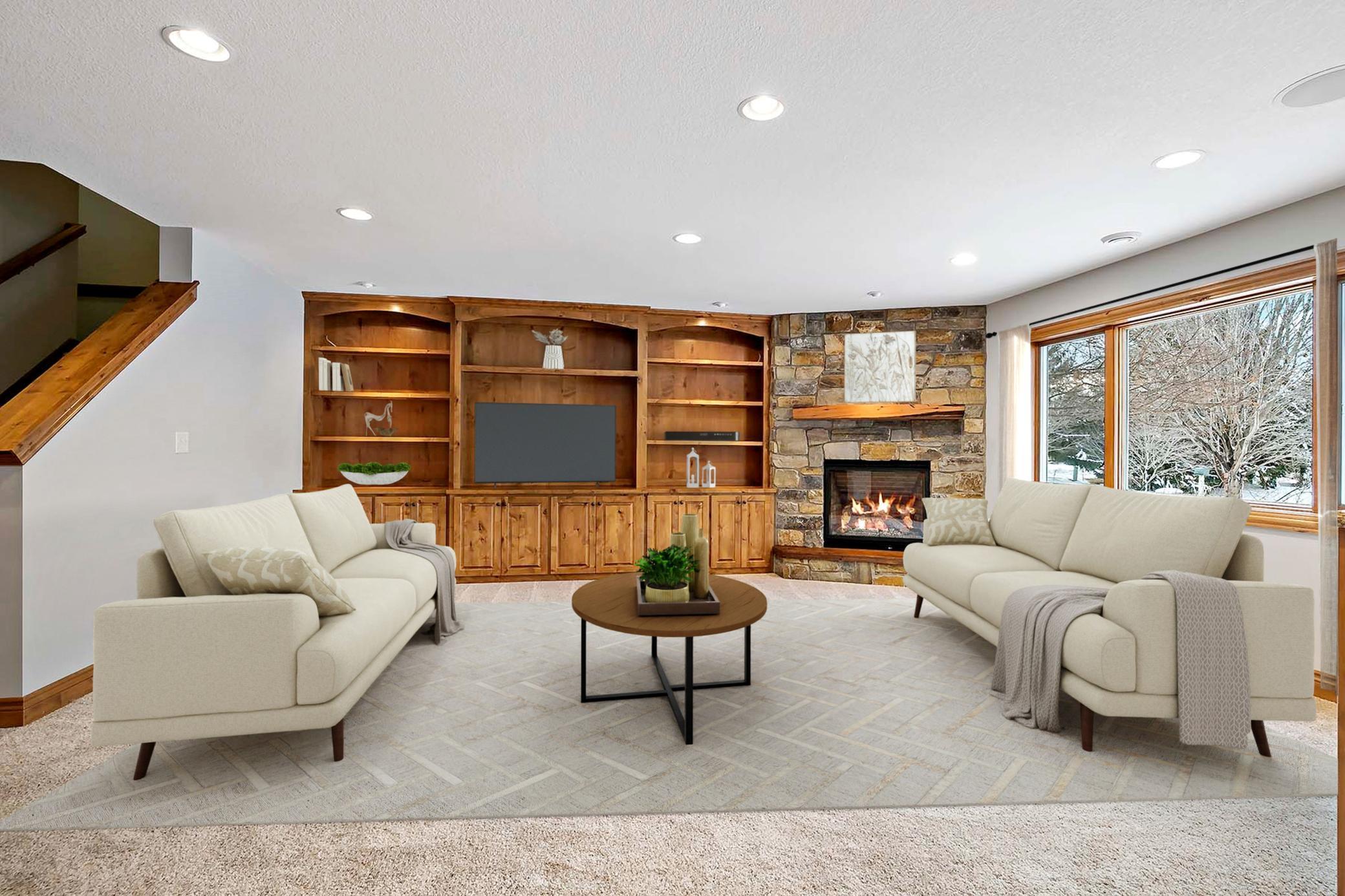 Virtually Staged Recreation Room