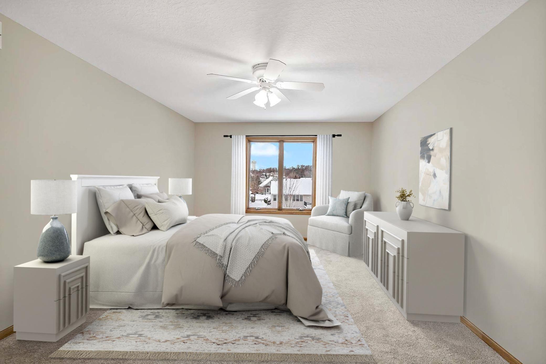 Virtually Staged Primary Bedroom