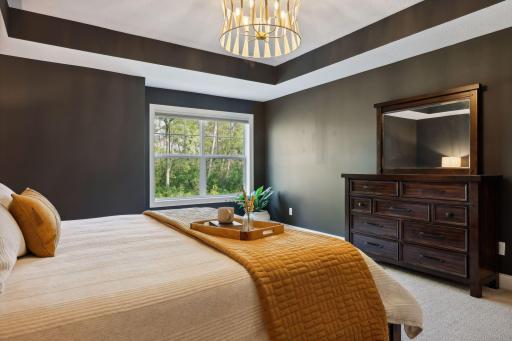 Primary Bedroom includes Tray Ceilings and plenty of sunlight