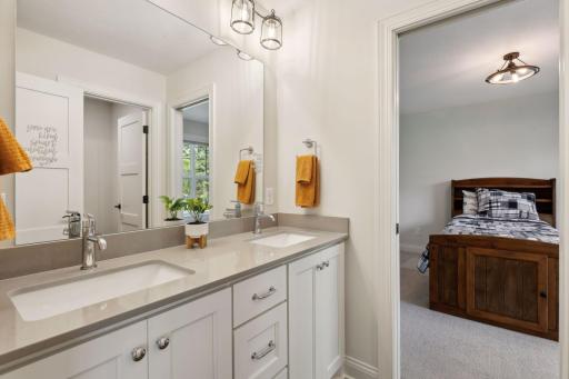 Jack and Jill Bathroom with Double Vanity Sink